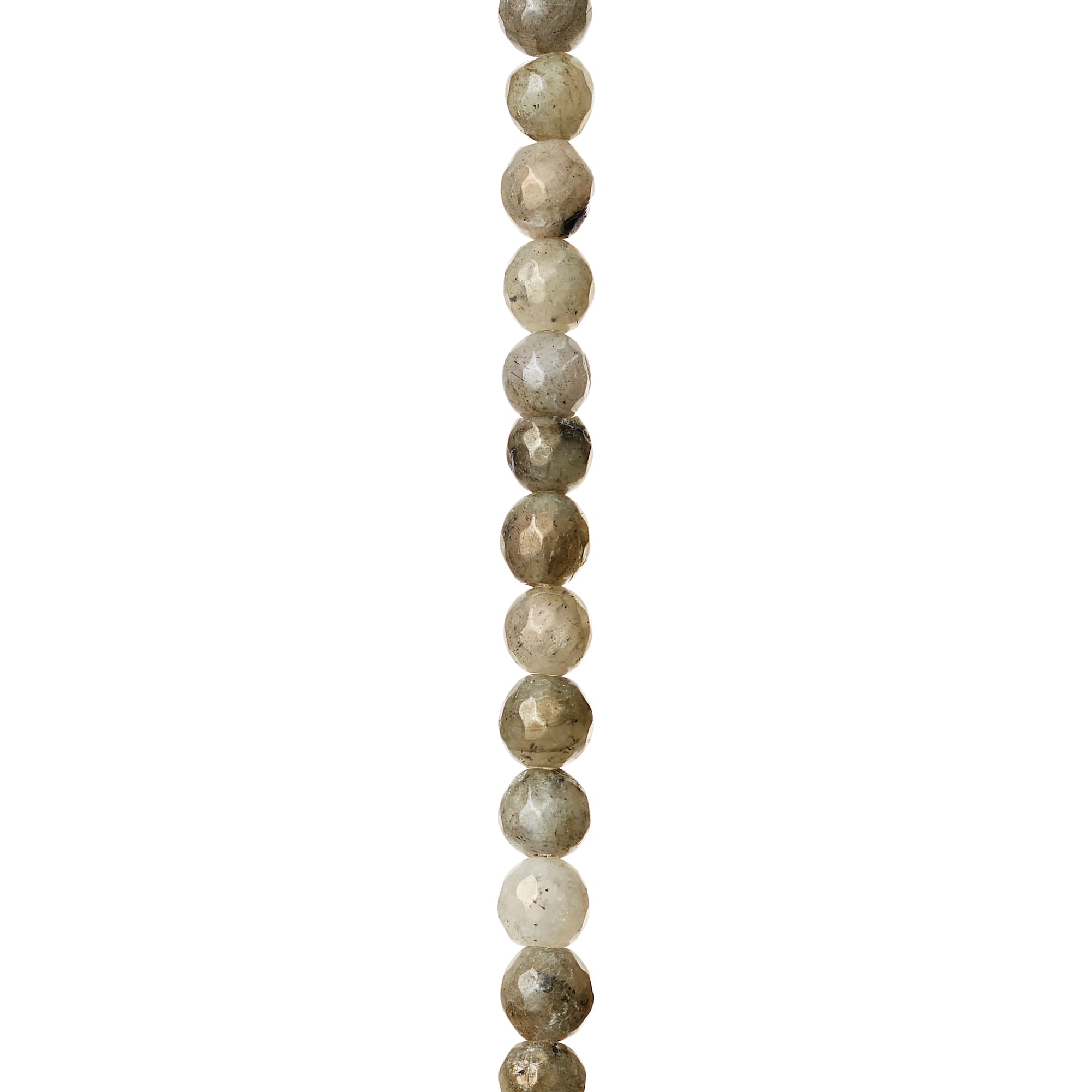 White Labradorite Silverite Facted Round Beads by Bead Landing®, 6mm